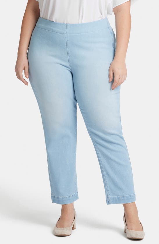 Shop Nydj Bailey Pull-on Ankle Relaxed Straight Leg Jeans In Santorini