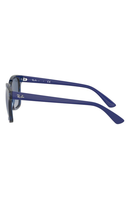 Shop Ray Ban Ray-ban Junior Wayfarer 48mm Sunglasses In Transparent Blue Grey Gradient