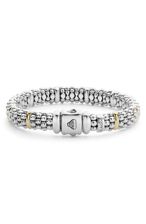 Shop Lagos Oval Caviar Rope Bracelet In Silver/gold