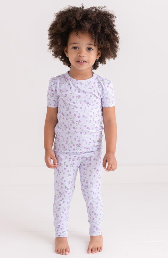 Shop Posh Peanut Kids' Jeanette Fitted Two-piece Pajamas In Purple