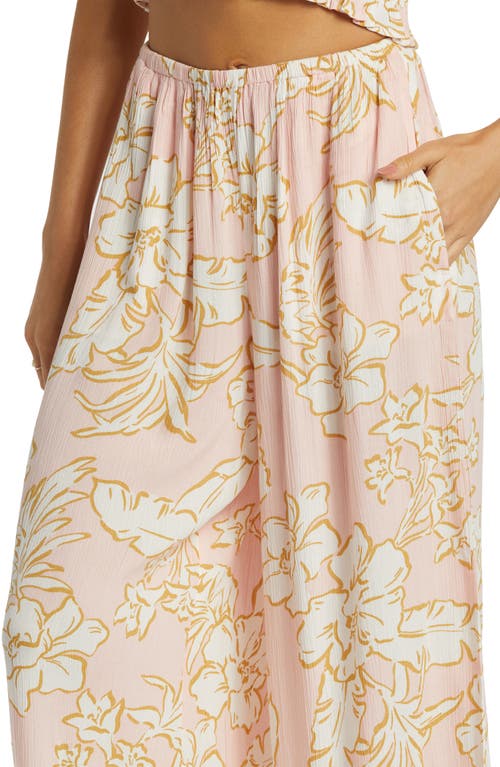 Billabong Sun Catcher Floral Print Wide Leg Pants In Feelin Peachy