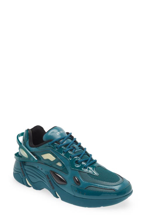 Raf Simons Runner Cyclon-21 Sneaker in Petrol Blue/Yellow | Smart