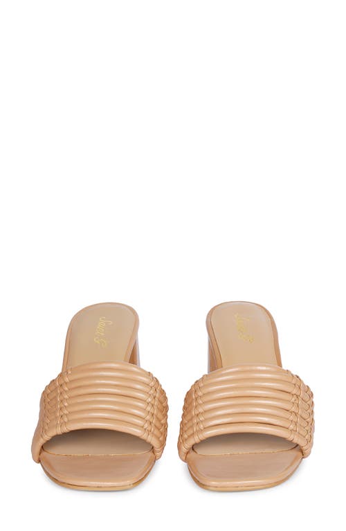 Saint G Bethany Block Heel Slide Sandal In Beige