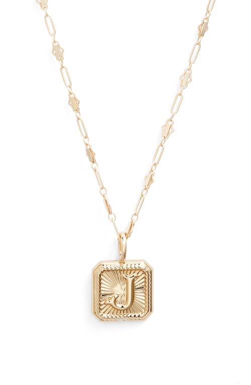 Harlow Initial Pendant Necklace in Gold - J
