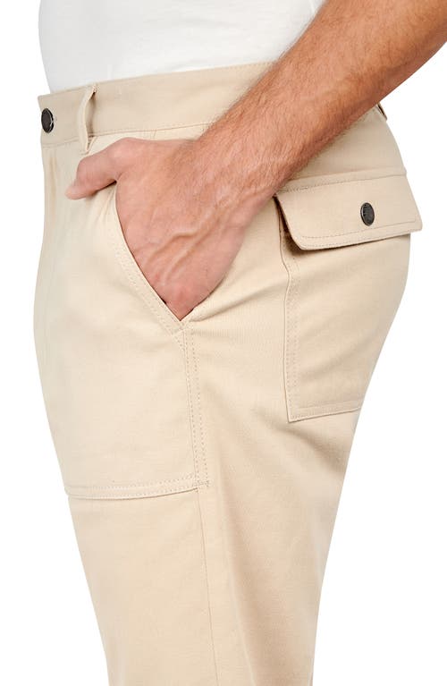 Brooklyn Brigade Solid Cotton Stretch Utility Pants In Khaki