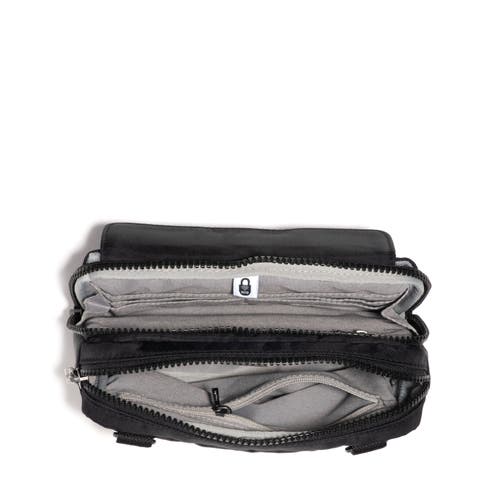 Baggallini Modern Double Zip Crossbody Bag In Black Twill