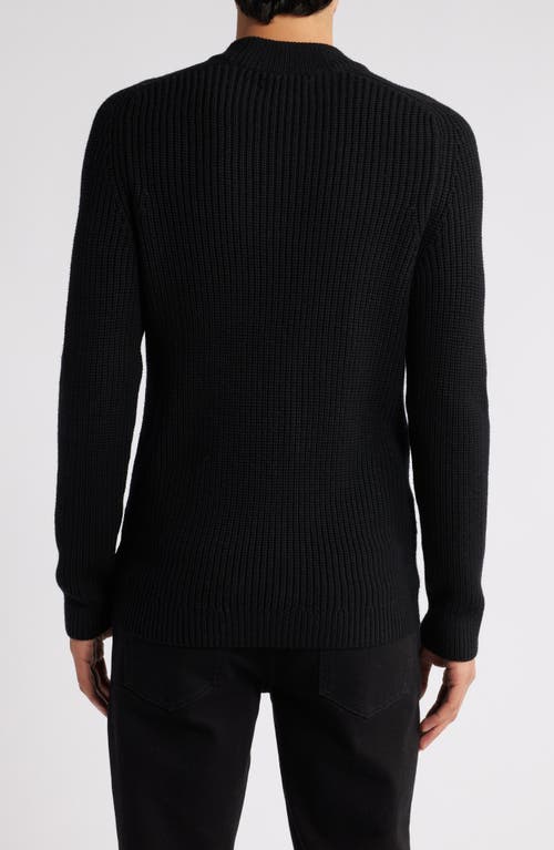 Shop Nordstrom Shaker Stitche Merino Wool Sweater In Black Rock