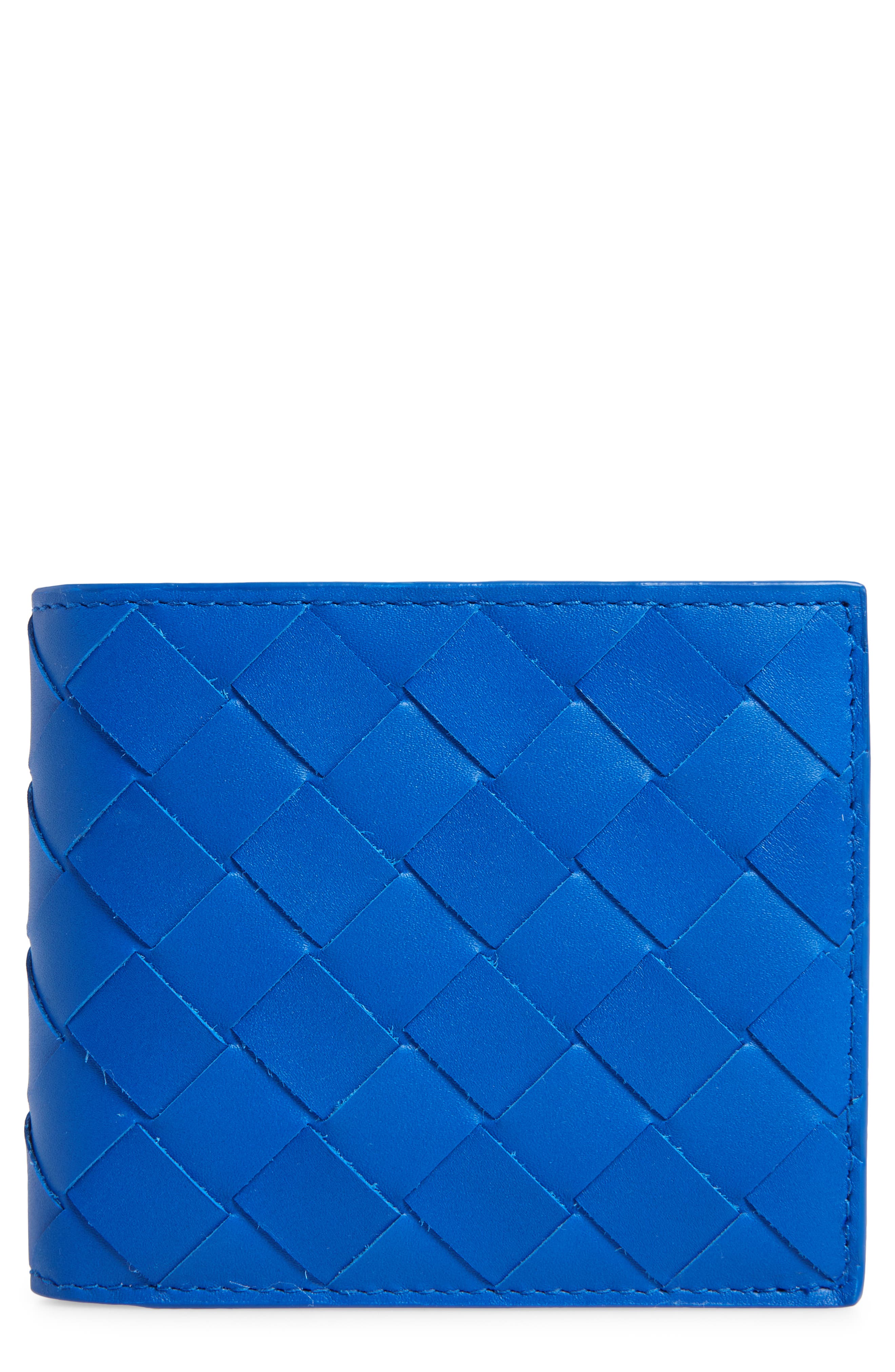 Bottega Veneta Intrecciato Leather Wallet in Cobalt