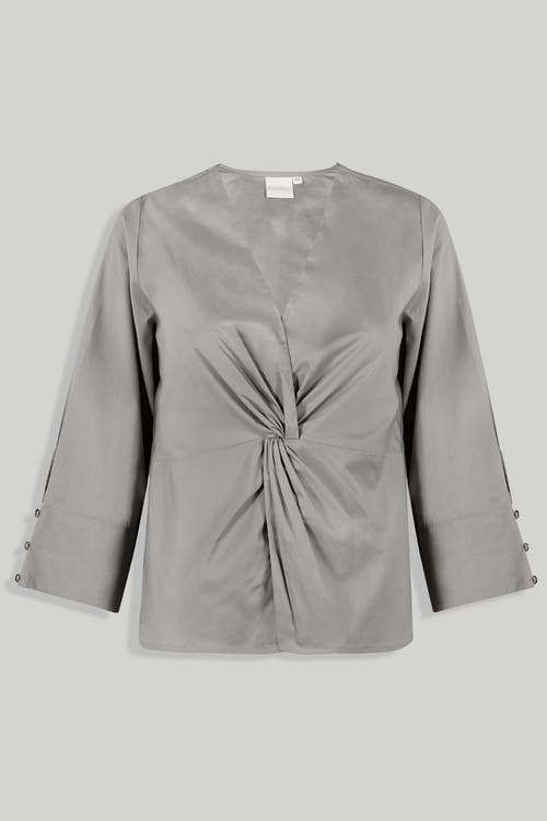 Shop Reistor Front Twist Top In Poplin Ecru