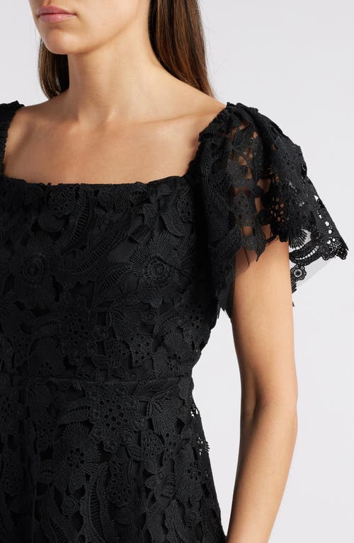 Shop Chelsea28 Flutter Sleeve Lace Minidress In Black