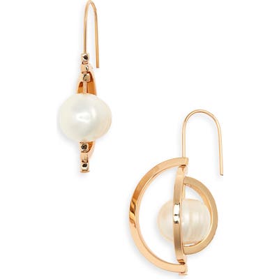 Tory Burch Spinning Pearl Drop Earrings
