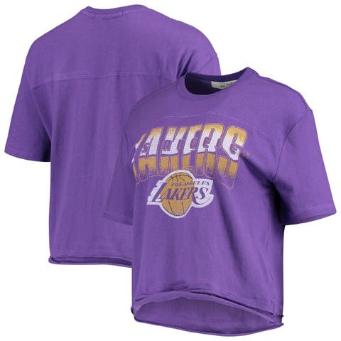 5th & Ocean Women's Los Angeles Lakers Purple Tie Dye Long Sleeve T-Shirt, Large