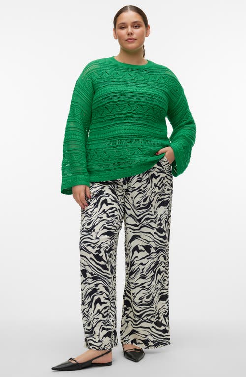 Vero Moda Curve Lamar Open Stitch Sweater In Bright Green