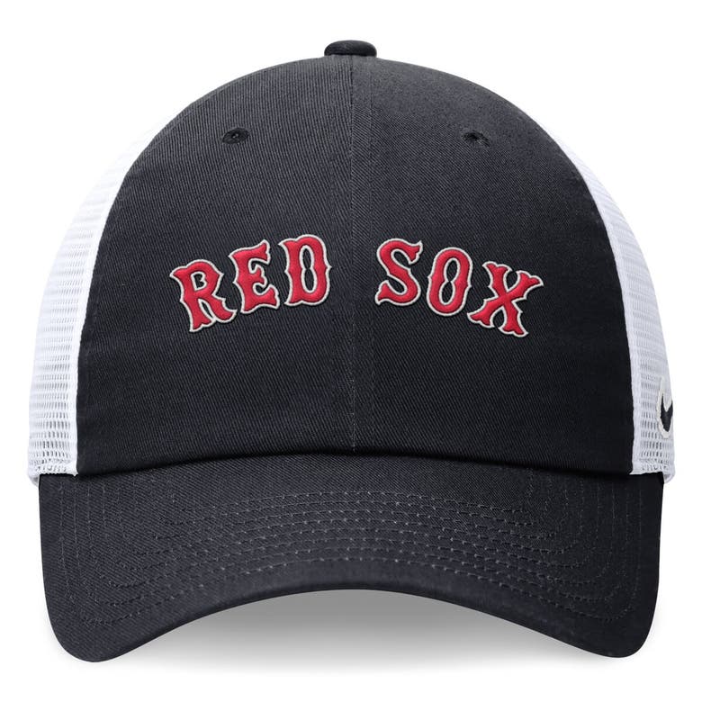 Shop Nike Navy Boston Red Sox Evergreen Wordmark Trucker Adjustable Hat