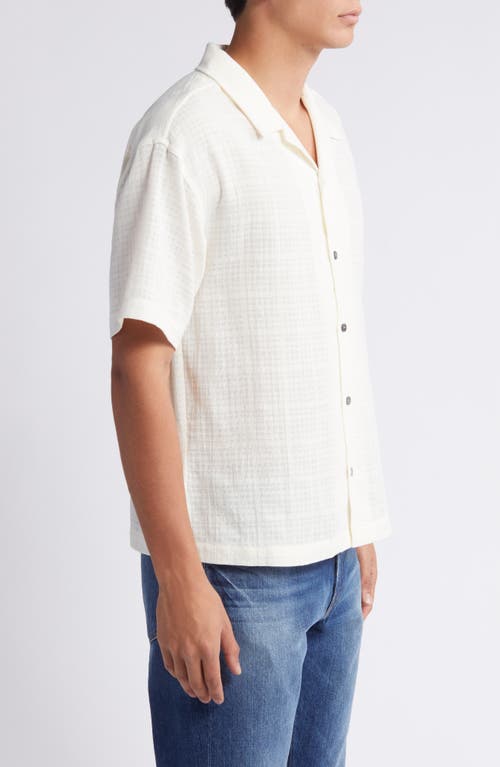 Shop Frame Oversize Textured Cotton Camp Shirt In Off White