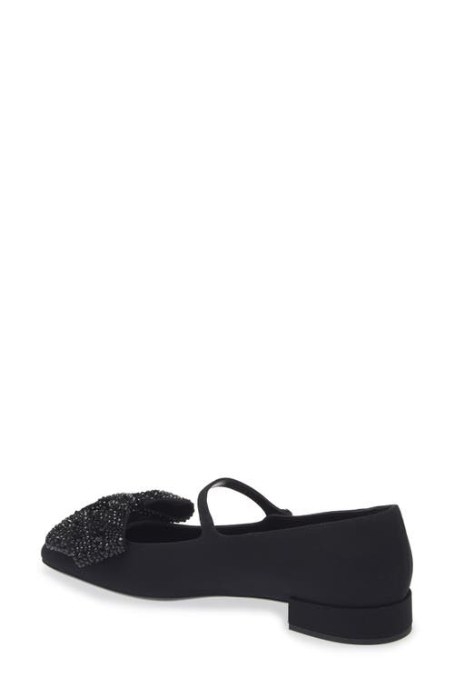 Shop Valentino Garavani Bow Mary Jane Flat In Nero/jet