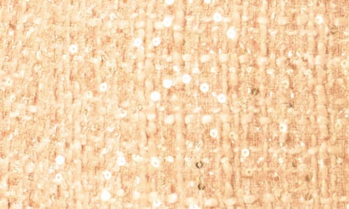 Endless Rose Premium Sequin Tweed Long Sleeve Blazer Minidress In Tan