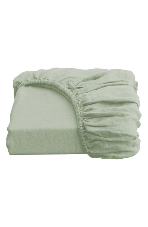 Bed Threads Linen Fitted Sheet in Light Green