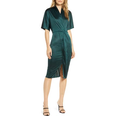 Leota Willow Faux Wrap Dress, Blue/green