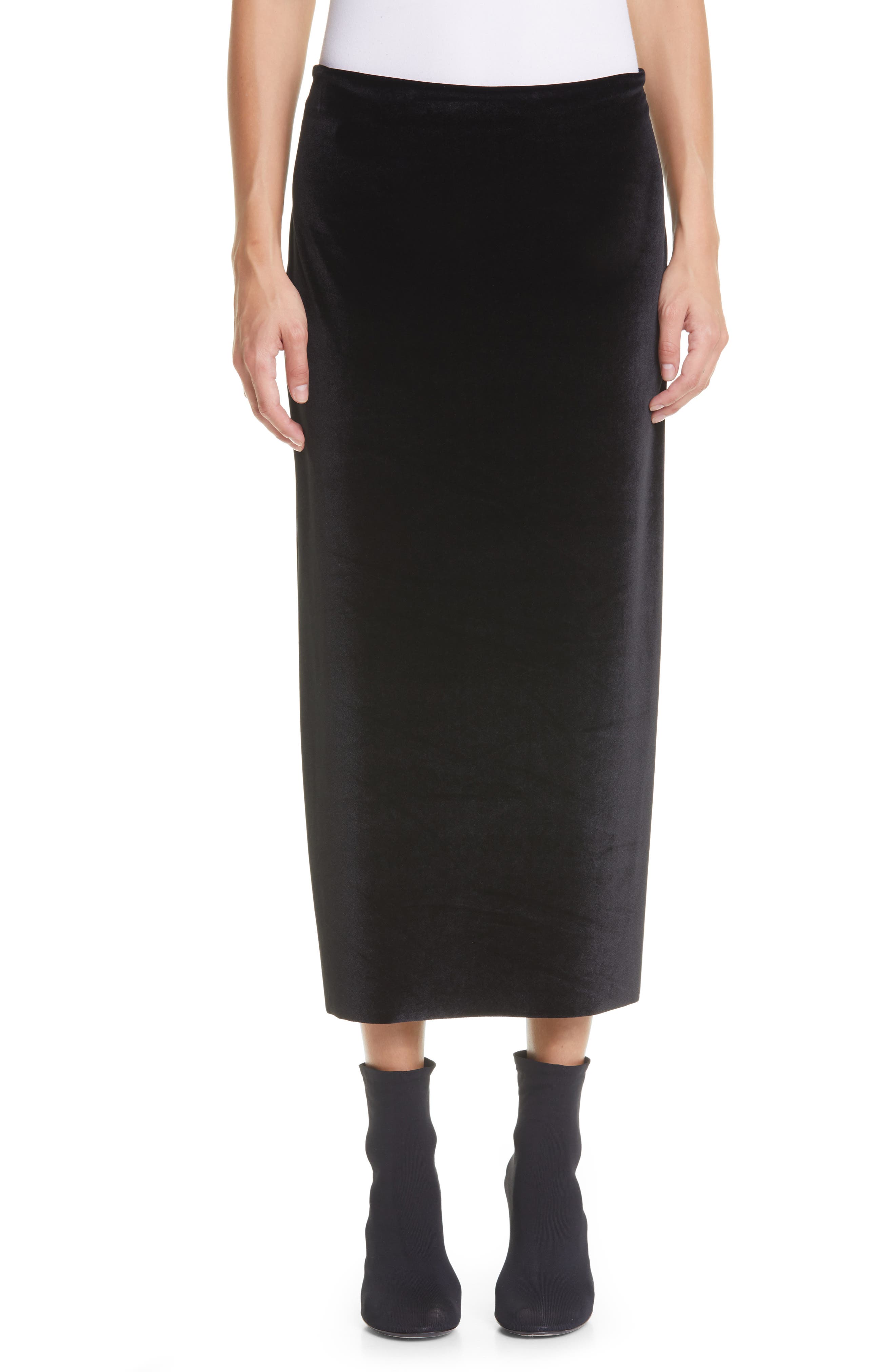 Kathryn Bowen Velour Midi Skirt