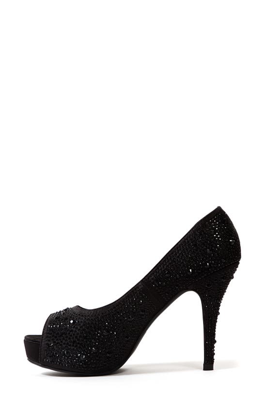 Lady Couture Lauren Rhinestone Embellished Platform Sandal In Black
