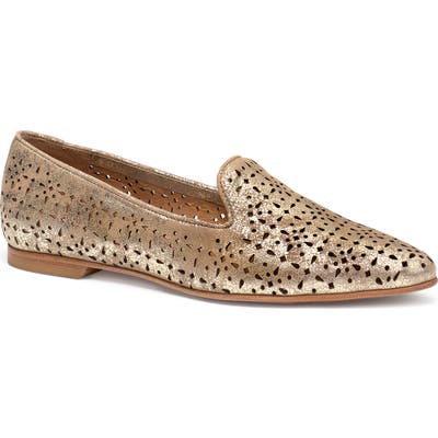 Trask Farrah Perforated Loafer, Metallic