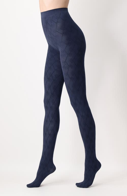 Shop Oroblu Jacquard Tights In Blue