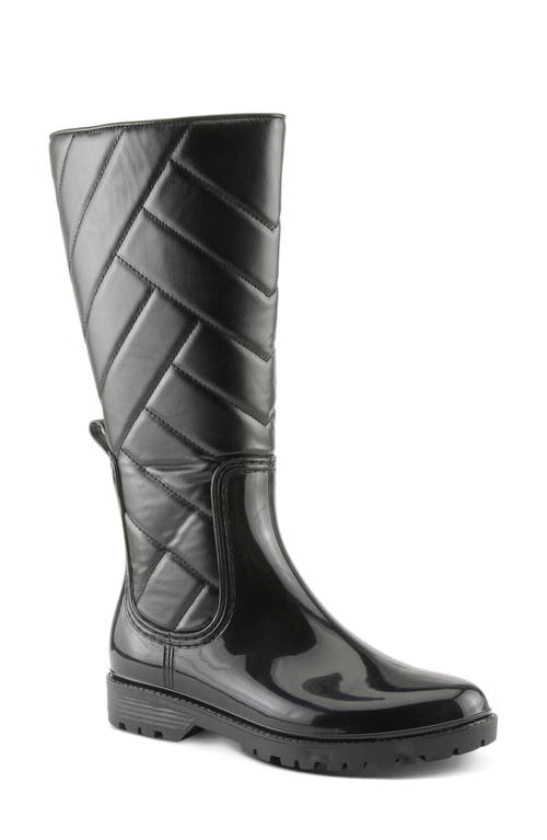 Shop Spring Step Maiza Waterproof Quilted Rain Boot In Black