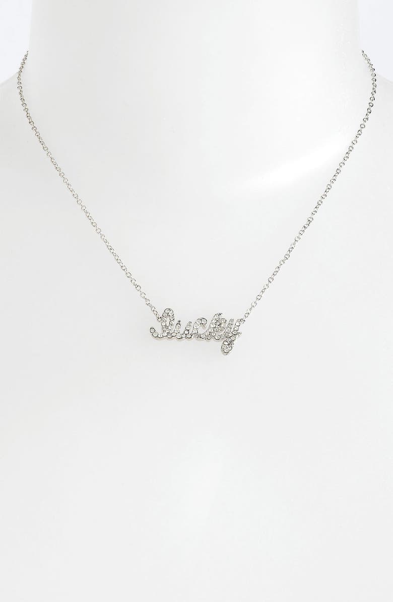 Ariella Collection 'Messages - Wish' Script Pendant Necklace | Nordstrom