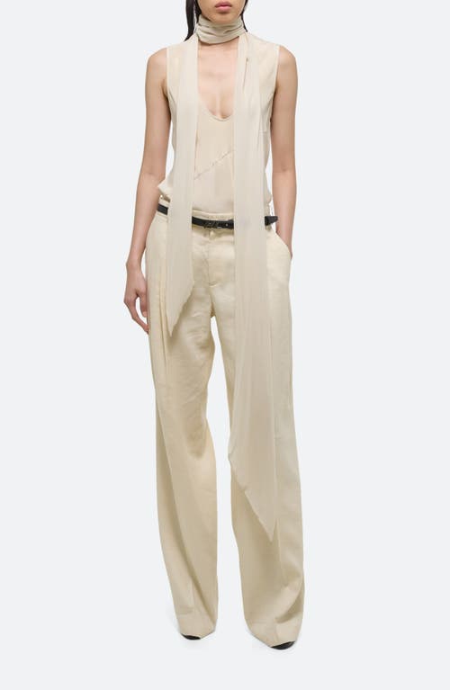 Helmut Lang Sleeveless Silk Top with Scarf Oat at Nordstrom,