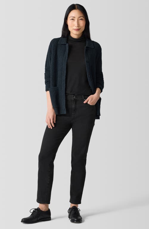 Eileen Fisher High Rise Slim Fit Ankle Jeans In Black In Black