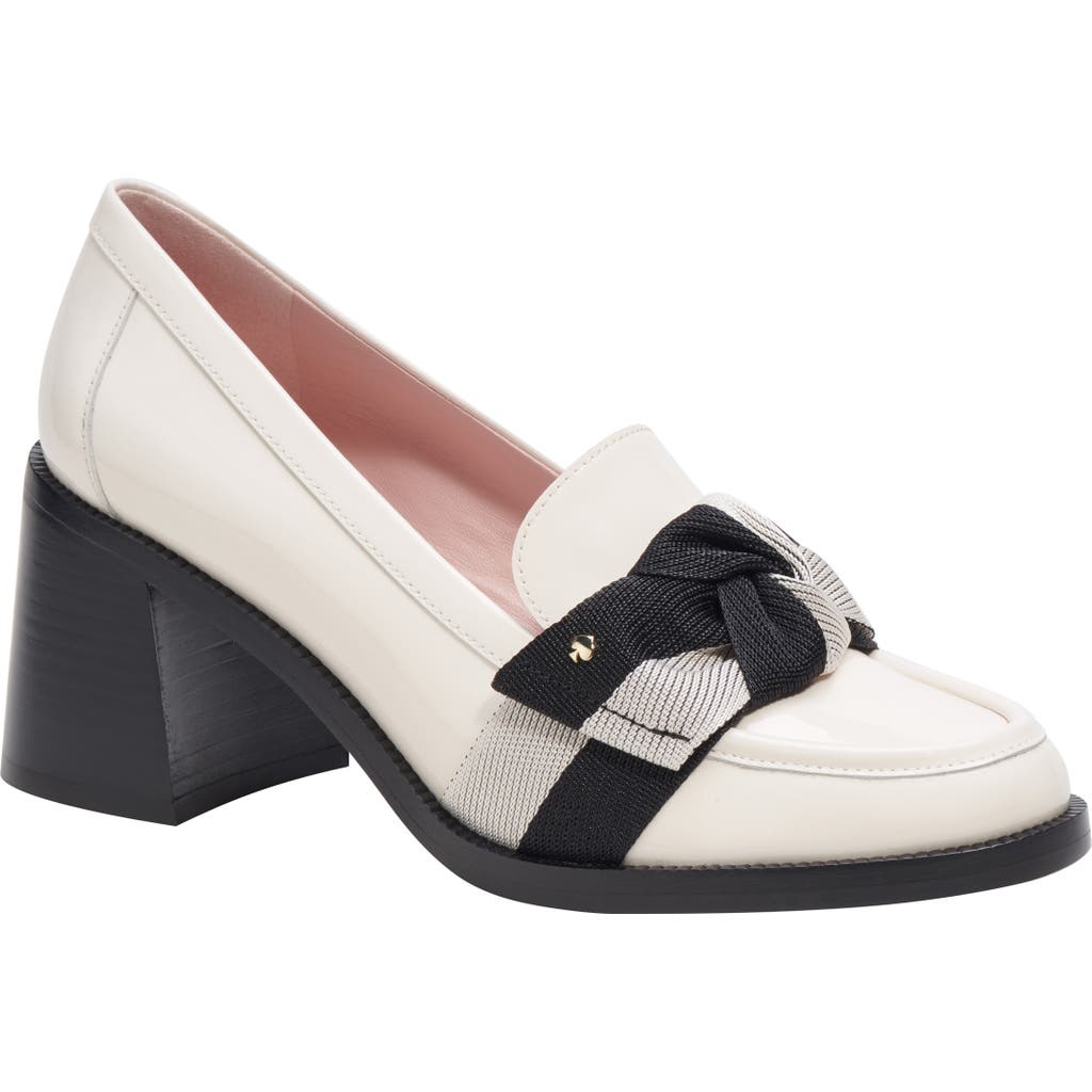 Kate Spade New York Leandra Block Heel Loafer In Cream/black Multi