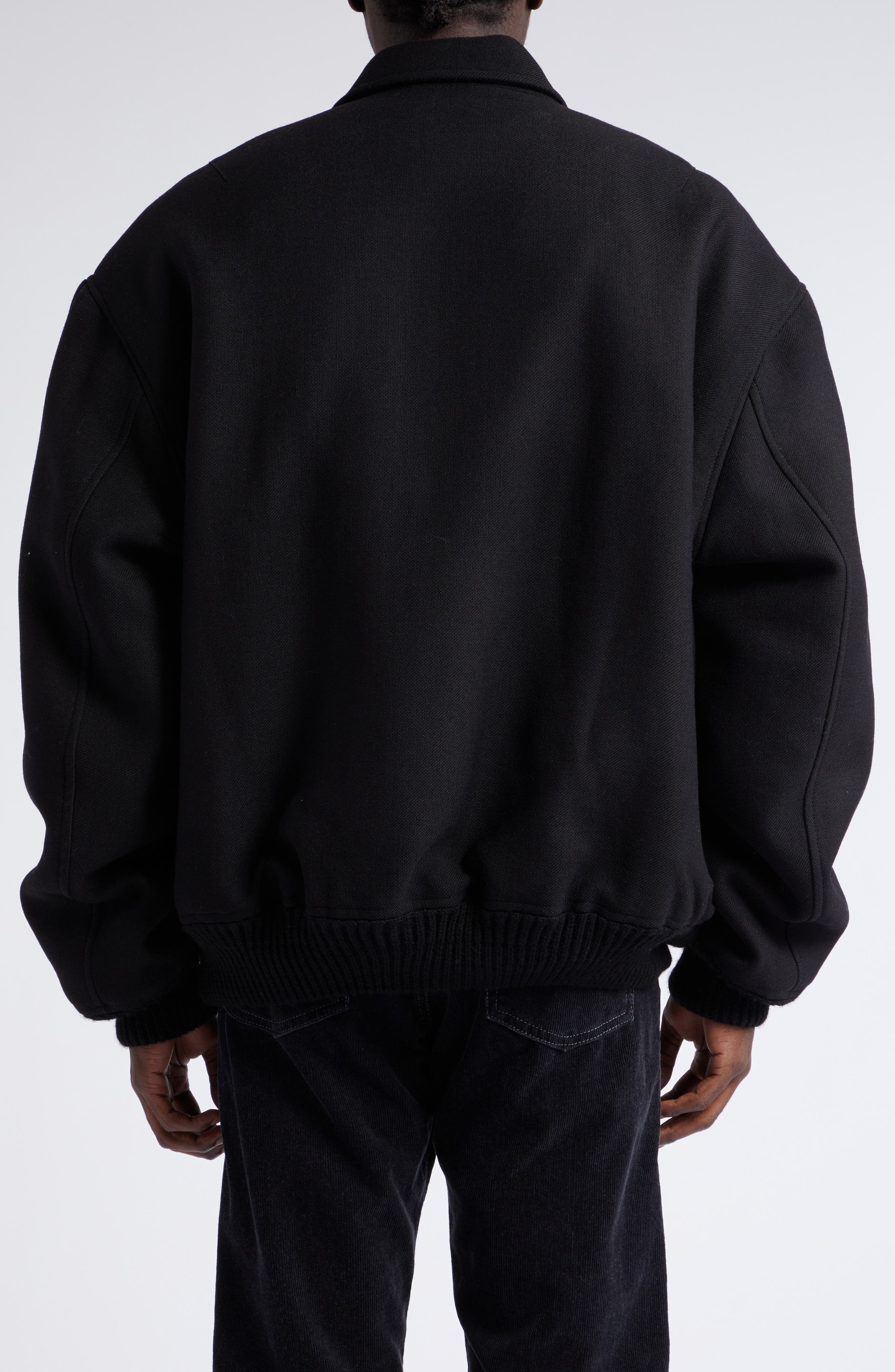 Acne Studios Wool Bomber Jacket in Black | Smart Closet