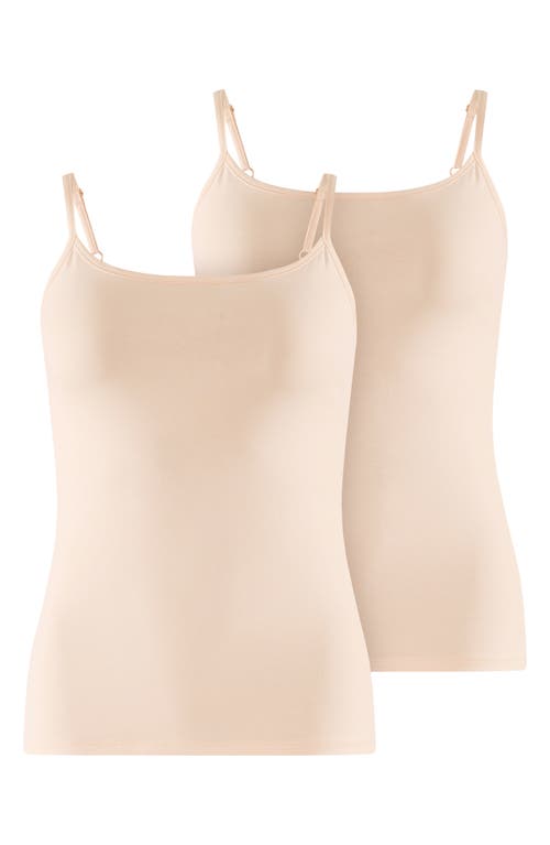 Falke Daily Comfort 2-pack Stretch Cotton Camisoles In Oatmeal