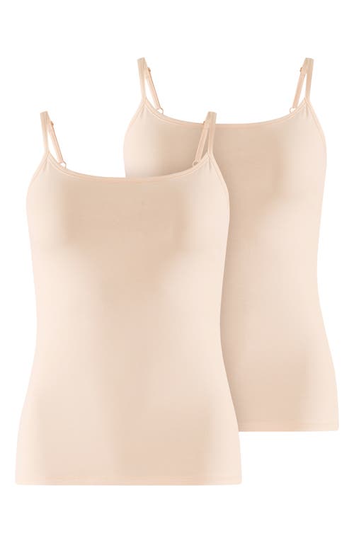 Shop Falke Daily Comfort 2-pack Stretch Cotton Camisoles In Oatmeal