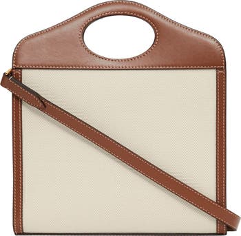 Burberry mini logo graphic canvas and leather pocket online bag