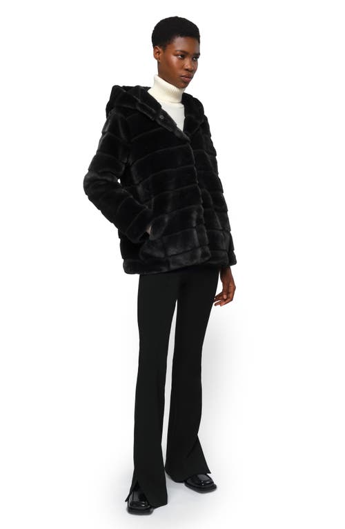 Shop Apparis Goldy Recycled Polyester Pluche™ Faux Fur Coat In Noir