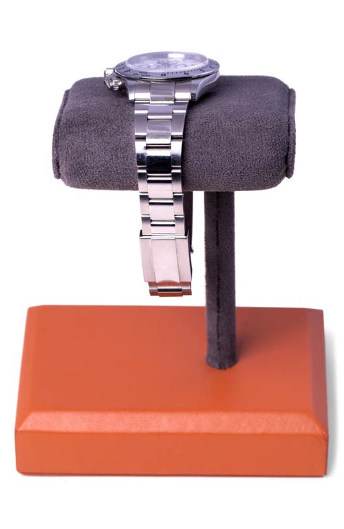 Bey-berk Leather Watch Display Stand In Matte Brown