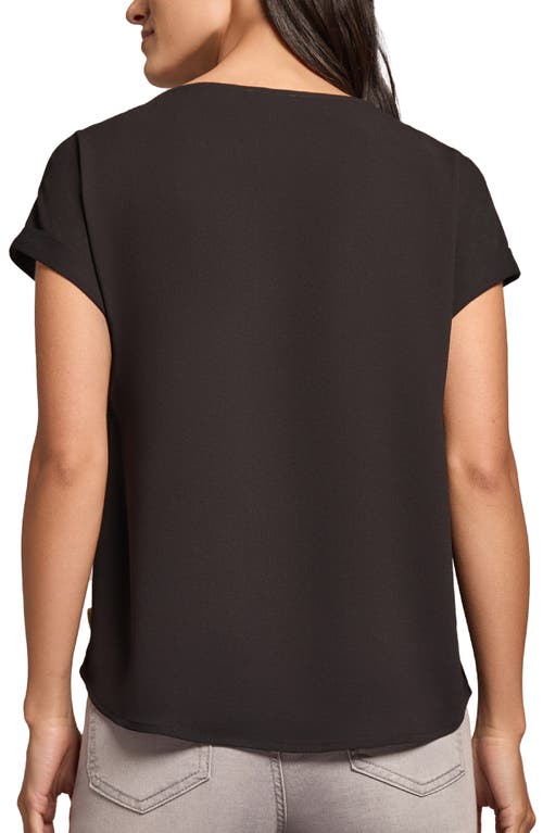 Jones New York Button Detail Top In Jones Black