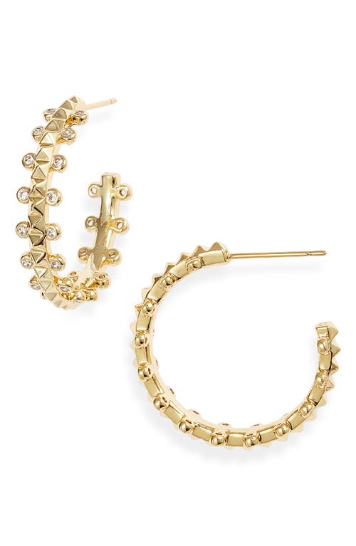 Kendra Scott Jada Crystal Stud Hoop Earrings in Gold White Crystal at Nordstrom