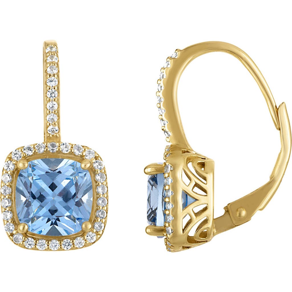 Fzn Diamond Lever-back Earrings In Aquamarine