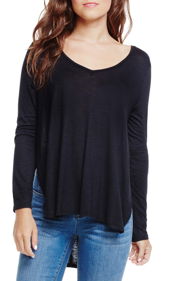 Two by Vince Camuto Slub Knit Side Slit High/Low Tee | Nordstrom
