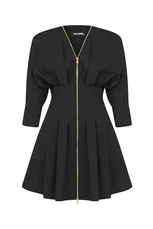 Shop Nocturne Zippered Dress In Black