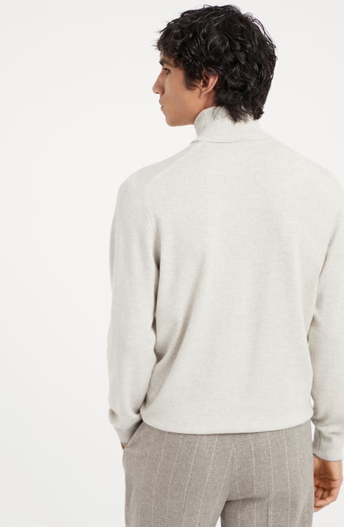 Shop Brunello Cucinelli Turtleneck Sweater In Stone Grey