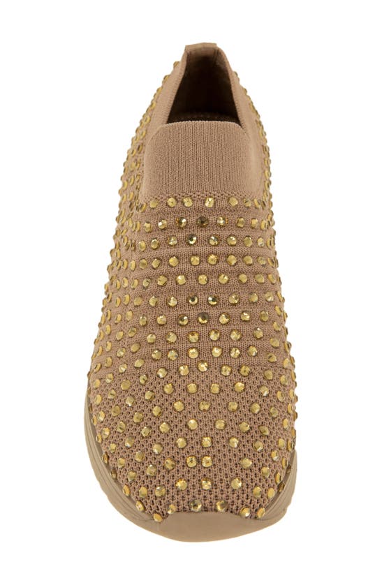 Reaction Kenneth Cole Cameron Embellished Jewel Platform Sneaker In Cashew
