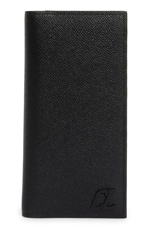 Shop Christian Louboutin Groovy Vertical Calfskin Bifold Wallet In Black/black