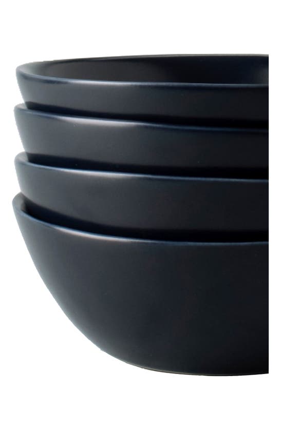 Shop Fable The Breakfast Set Of 4 Bowls In Midnight Blue