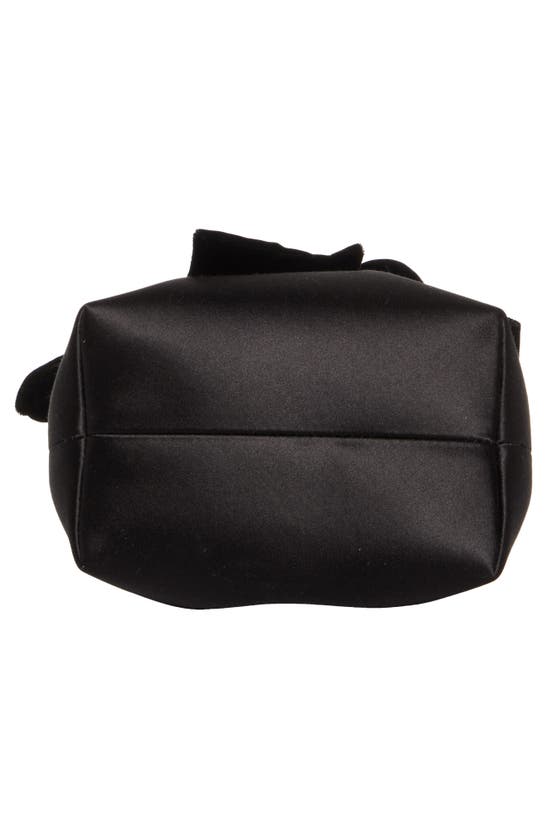 Shop Jimmy Choo Bon Bon Velvet Bow Satin Top Handle Bucket Bag In Black