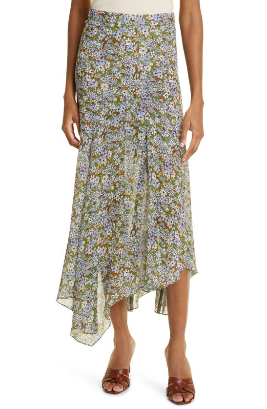 Veronica Beard Shilpa Floral Maxi Skirt In Forest Army Multi | ModeSens