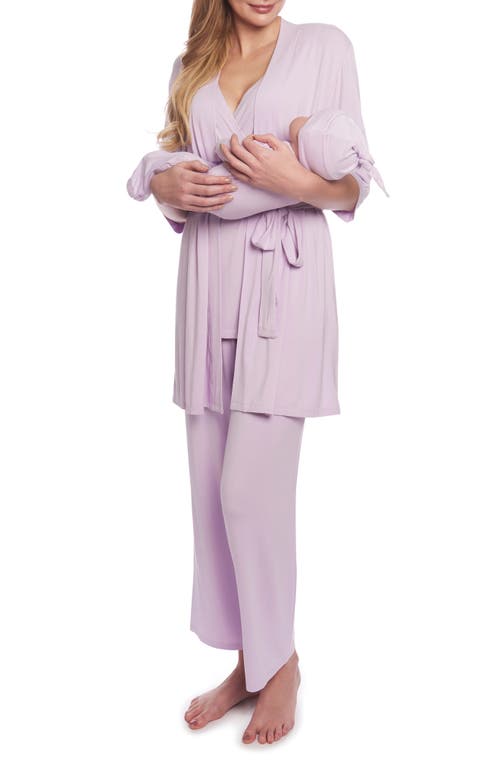 Analise During & After 5-Piece Maternity/Nursing Sleep Set in Lavender
